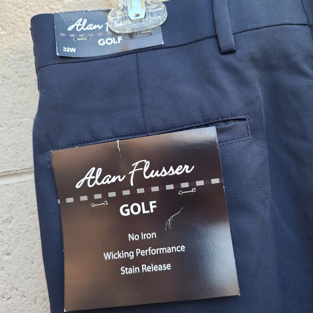 Alan Flusser | Golf No Iron Sweatwicking Navy Shorts NEW Size 32 Waist - Picture 7 of 9